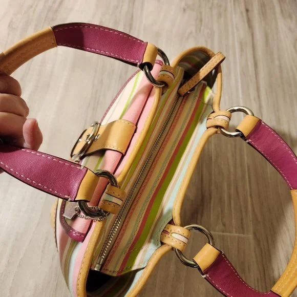 Euc Coach Hampton Y2K Multi-Colored Striped Handbag Purse - Picture 4 of 12